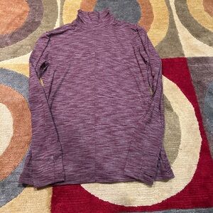 Lululemon Mock Neck & Go Take Off Cutout Long Sleeve Shirt Top Space Dye Size 12